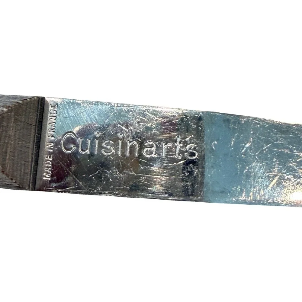 Cuisinart Vtg Slotted Fish Spatula Made in France Wood Handle Stainless Steel